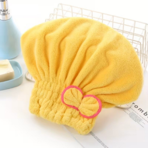 Quick-Dry Hair Towel Cap Coral Fleece Yellow TPMP